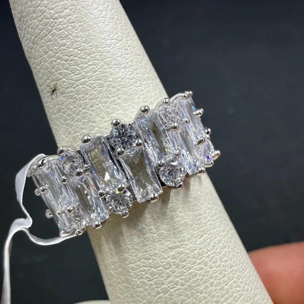 Bomb Party Styling Sparkle Size 6 Ring Diamond CZ RBP6651 Rhodium